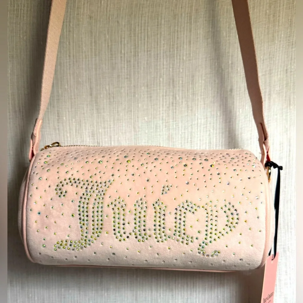 NEW Juicy Couture Pink Fuzzy Roll Crossbody Bag